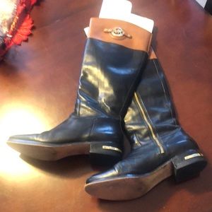 Michael Kors riding boots black and brown
